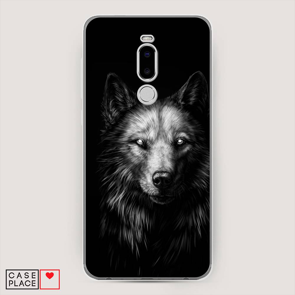 фото Чехол awog "волк черно белый" для meizu note 8