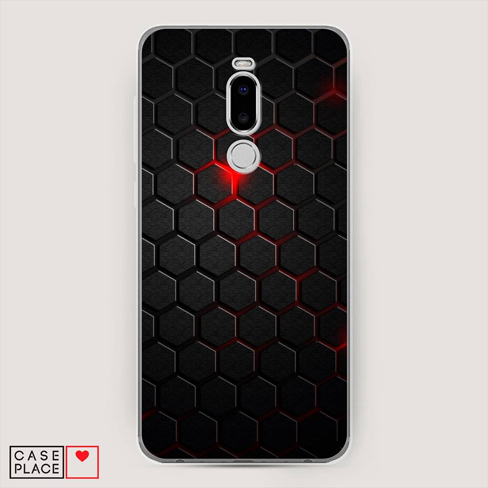 фото Чехол awog "фон соты красные" для meizu note 8