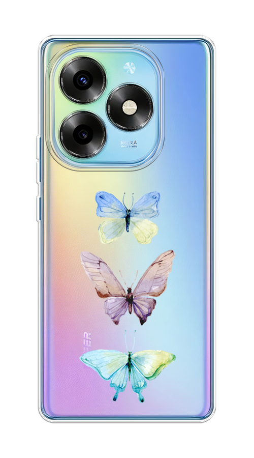 

Чехол на Itel S23+ "Акварельные бабочки", Бирюзовый;розовый, 3201550-1