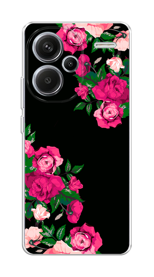 

Чехол на Xiaomi Redmi Note 13 Pro Plus "Розы фуксия", Черный;розовый;зеленый, 320250-1
