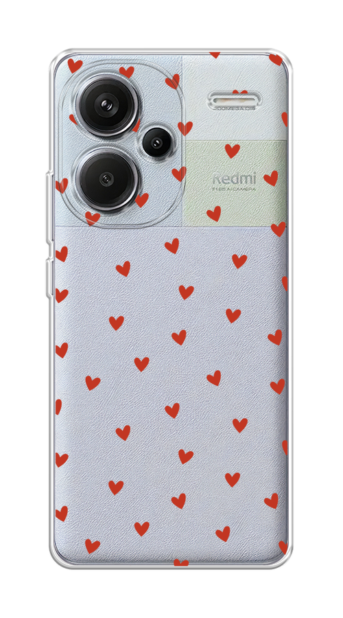 

Чехол на Xiaomi Redmi Note 13 Pro Plus "Red hearts", Красный;прозрачный, 320250-1