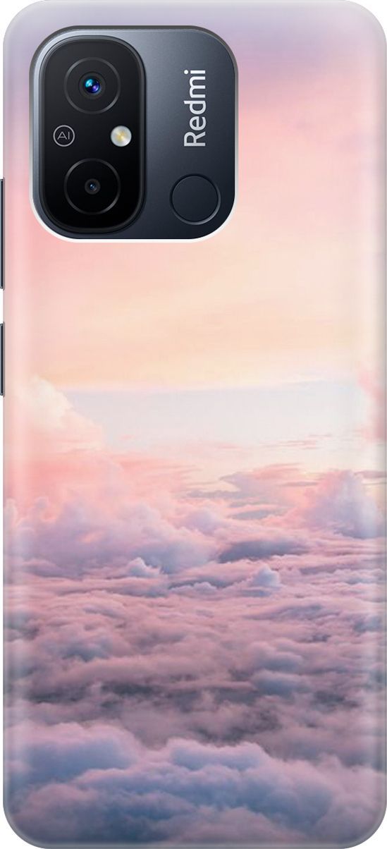

Силиконовый чехол на Xiaomi Redmi 12C с принтом "Высоко над облаками", Фиолетовый;розовый, 158926