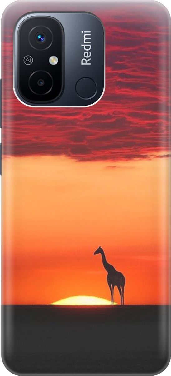 

Силиконовый чехол на Xiaomi Redmi 12C с принтом "Закатный жираф", Оранжевый;розовый, 158923