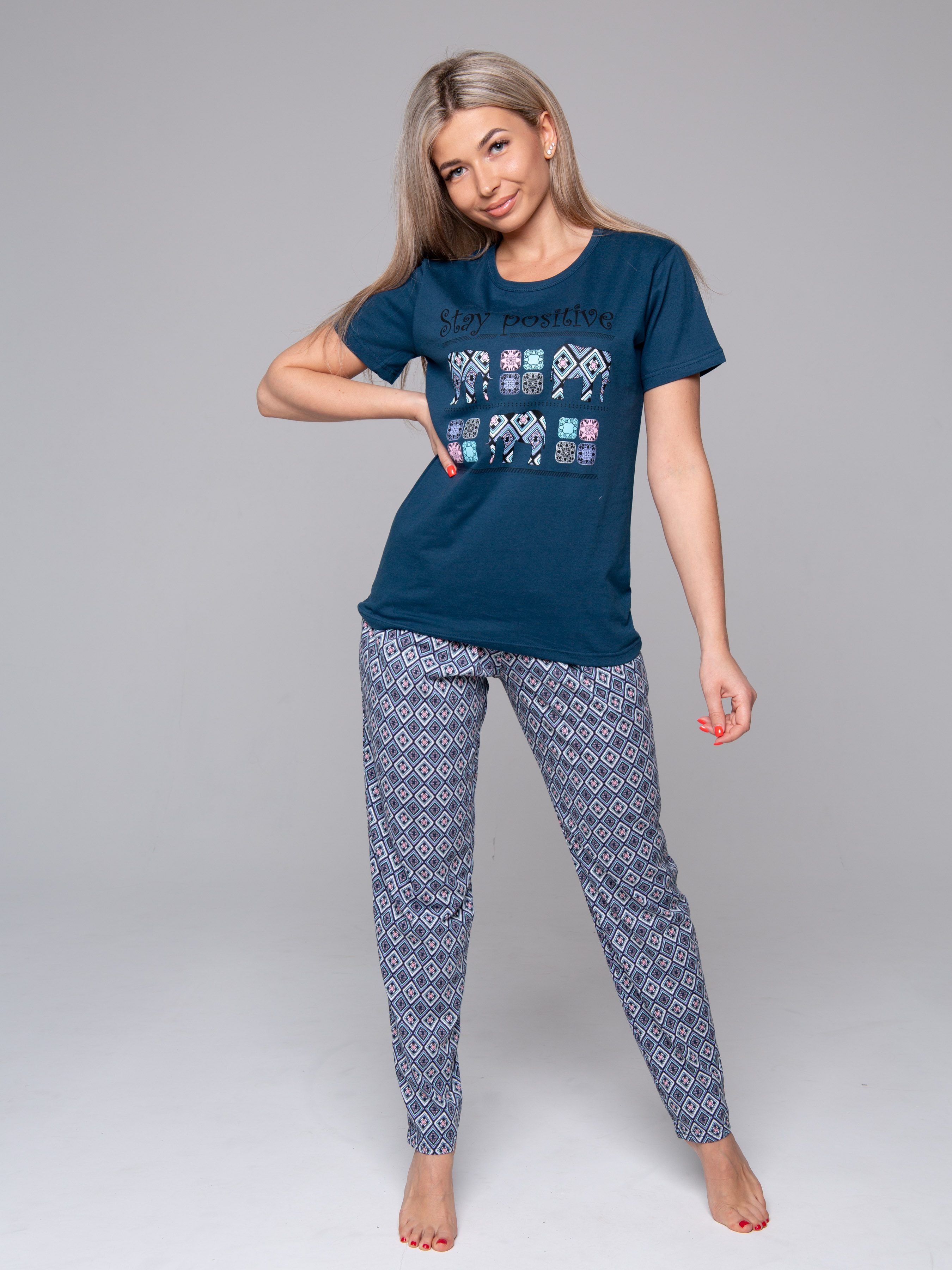 

Комплект домашний женский Love by Lana КЖ-035 бирюзовый 46 RU, КЖ-035