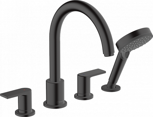 фото Смеситель на борт ванны hansgrohe vernis shape 71459670 черный матовый