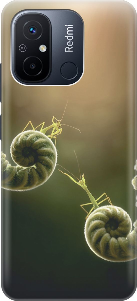 

Силиконовый чехол на Xiaomi Redmi 12C с принтом "Пара богомолов", Бежевый;зеленый, 158923