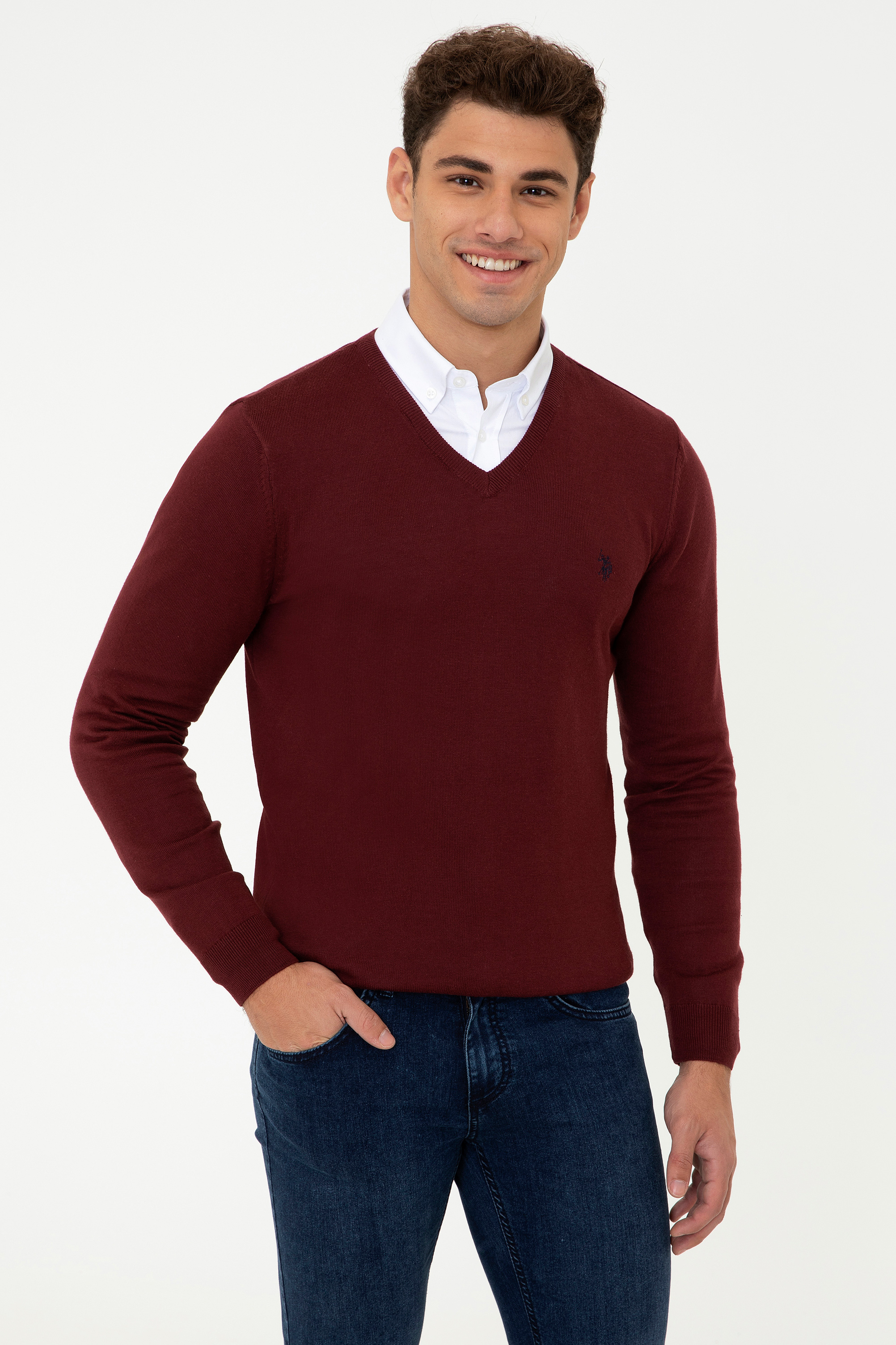 фото Пуловер мужской u.s. polo assn. g081sz0tk0enrique-sk21-e бордовый l