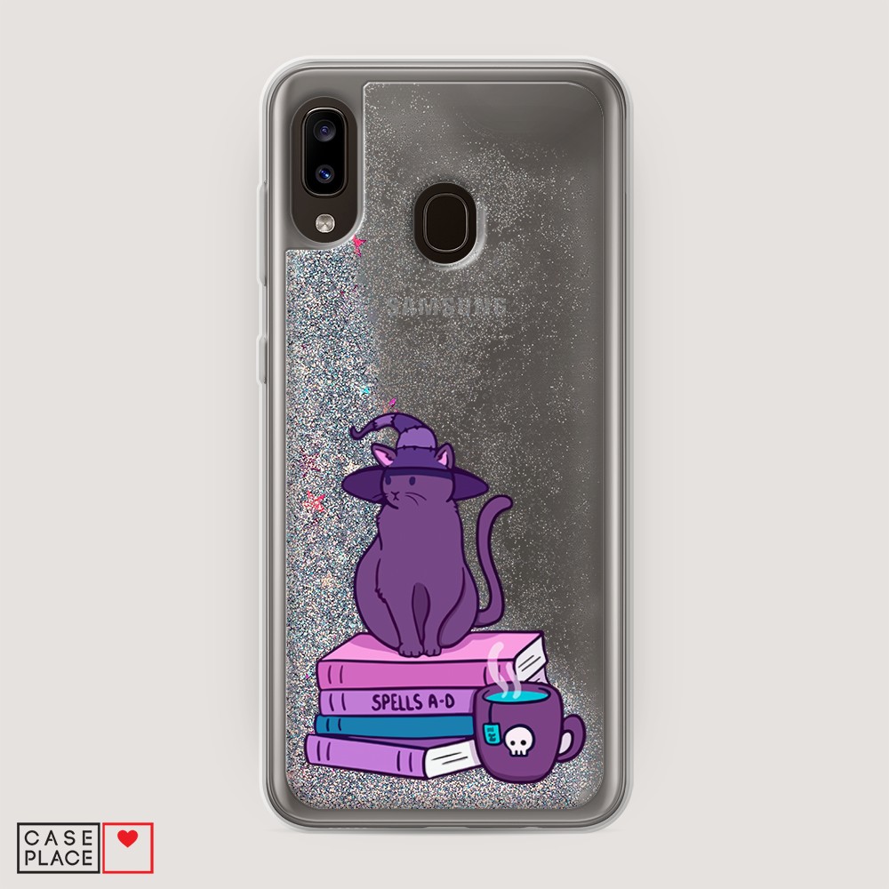 

Жидкий чехол с блестками "Magic Cat" на Samsung Galaxy A20, 27691-1
