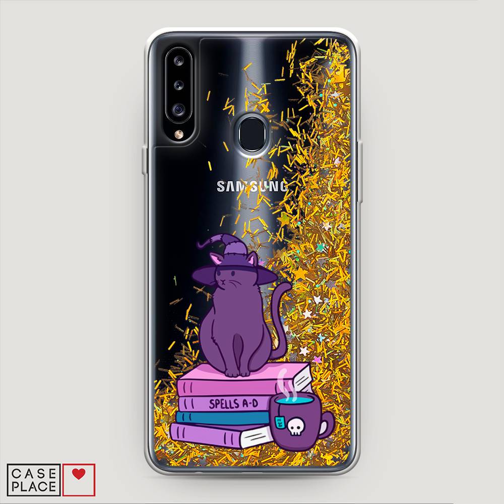 

Жидкий чехол с блестками "Magic Cat" на Samsung Galaxy A20s, 2100890-1