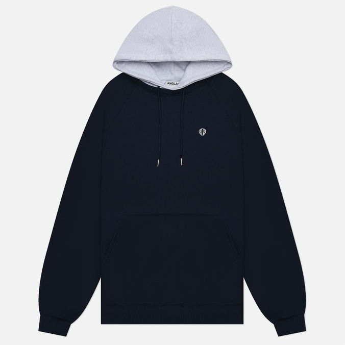 Мужская толстовка ANGLAN Double Color Wappen Raglan Hoodie синий, Размер XL