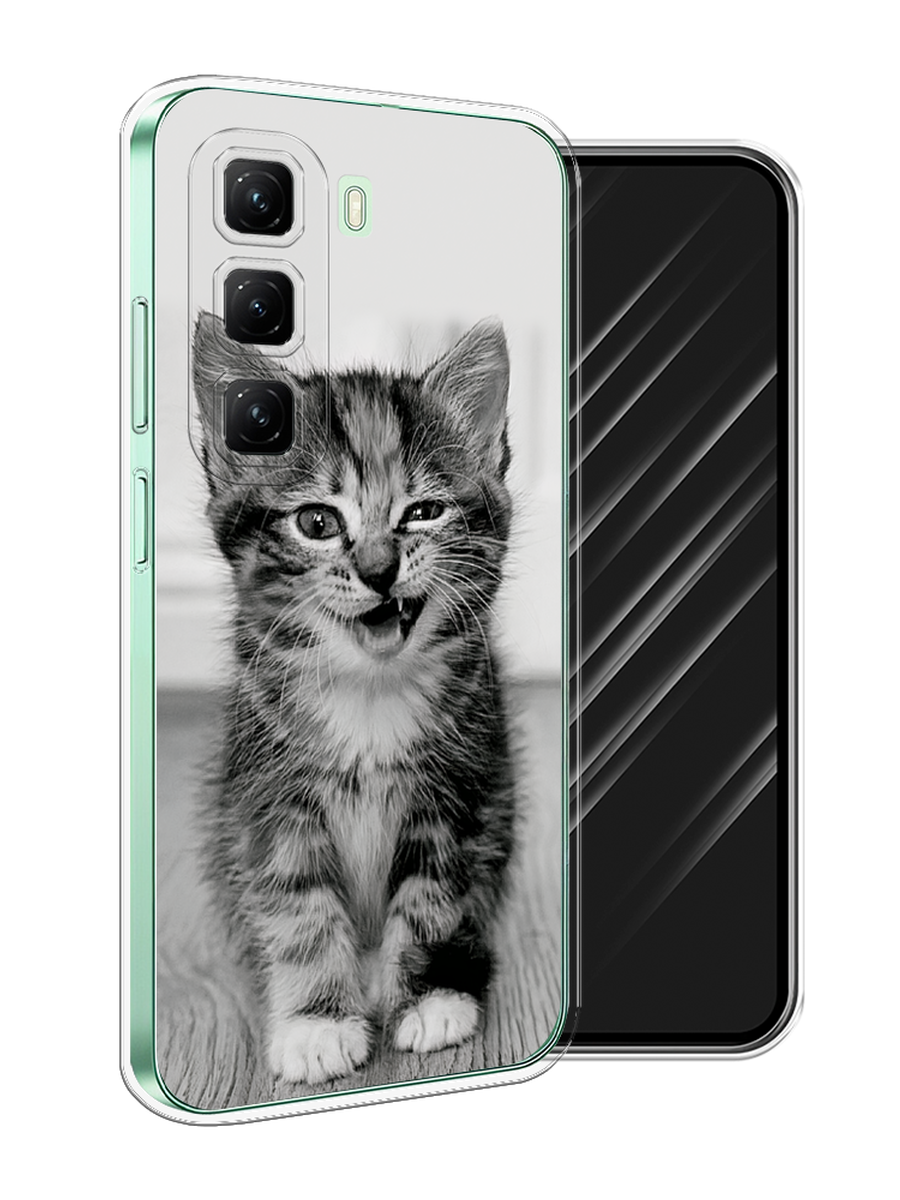 

Чехол Awog на Infinix Hot 50 4G "Подмигивающий котенок", Черный;серый, 3106550-1