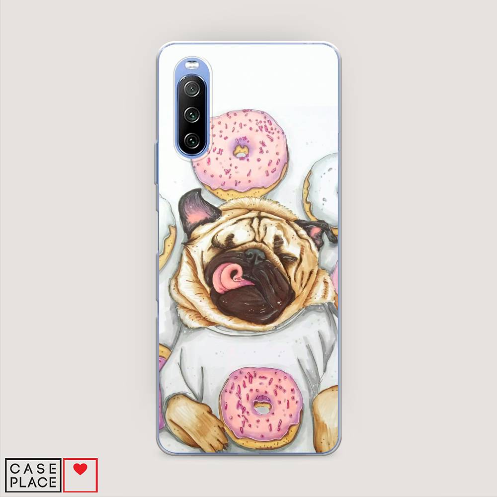 

Чехол на Sony Xperia 10 III "Счастливый мопс", Розовый;бежевый;коричневый, 54950-1