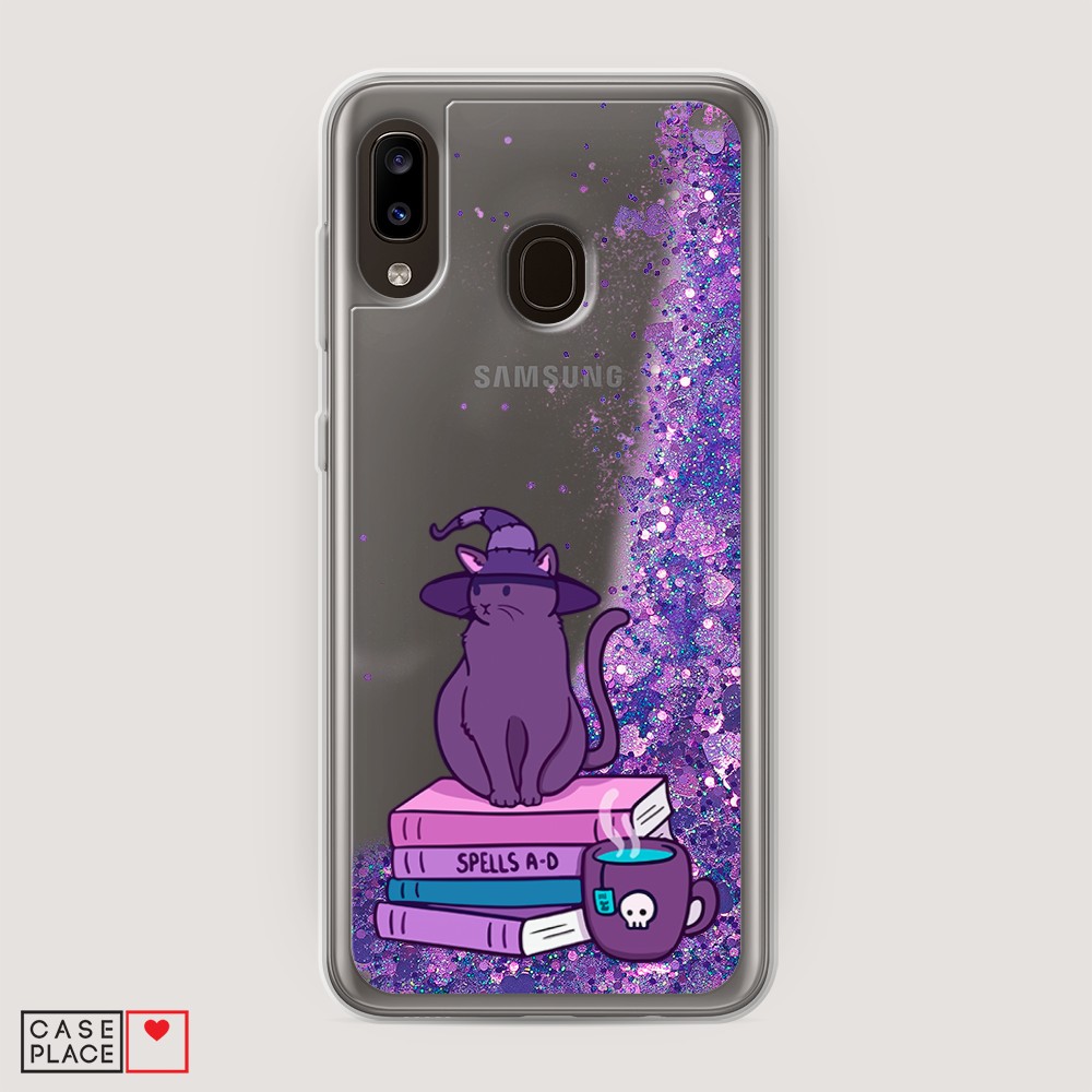 фото Жидкий чехол с блестками "magic cat" на samsung galaxy a30 awog