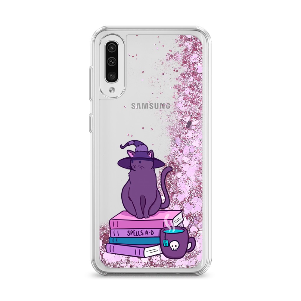 фото Жидкий чехол с блестками "magic cat" на samsung galaxy a30s awog