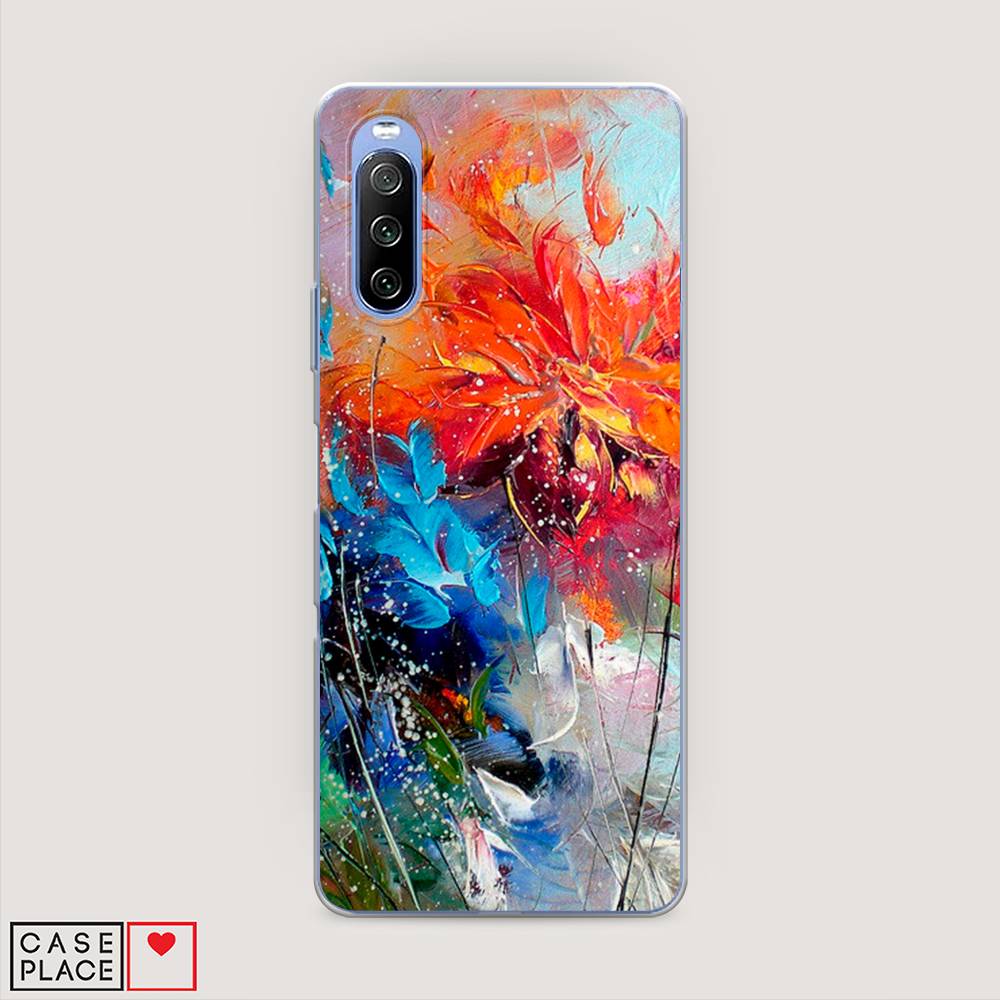 

Чехол на Sony Xperia 10 III "Абстрактные цветы", Оранжевый;синий, 54950-4