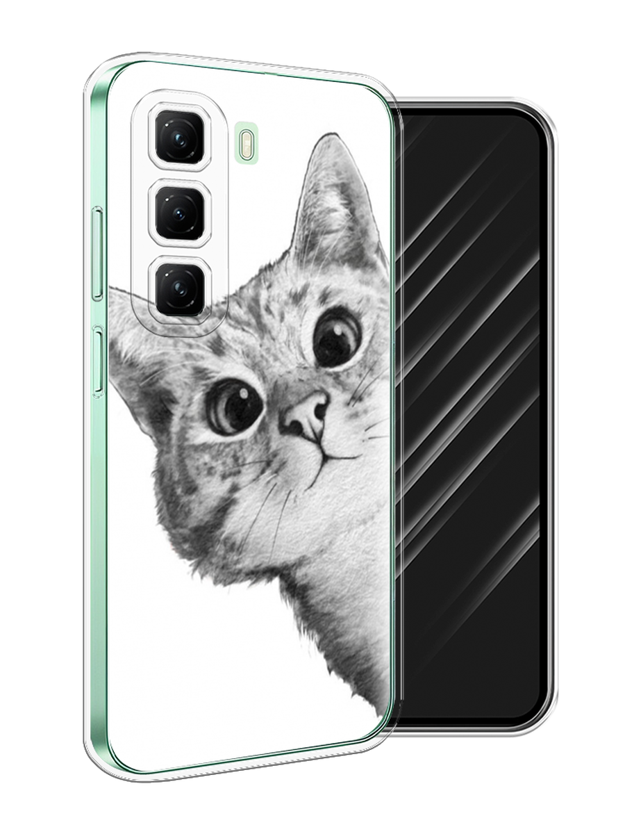 

Чехол Awog на Infinix Hot 50 4G "Кот рисунок черно-белый", Черный, 3106550-1