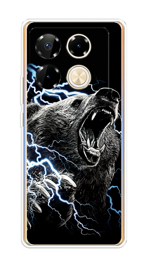 

Чехол на Infinix Note 40 Pro "Гроза и медведь", Черный;серый;серебристый, 3105750-1