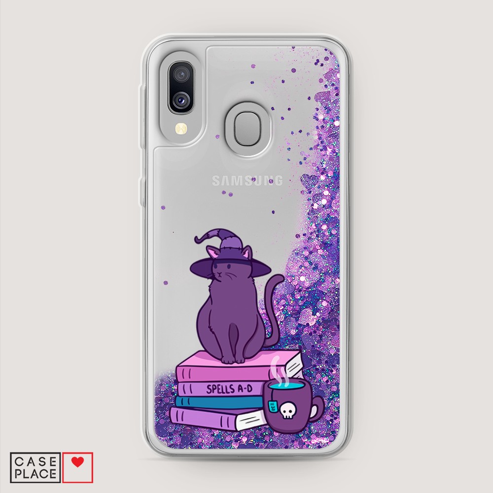 

Жидкий чехол с блестками "Magic Cat" на Samsung Galaxy A40