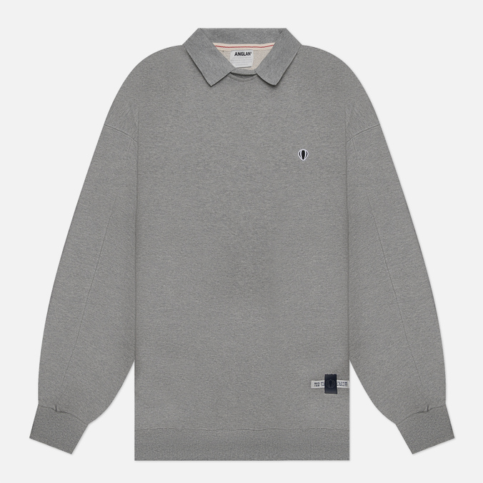 Мужская толстовка ANGLAN Wappen Wing Collar Heavy серый, Размер ONE SIZE