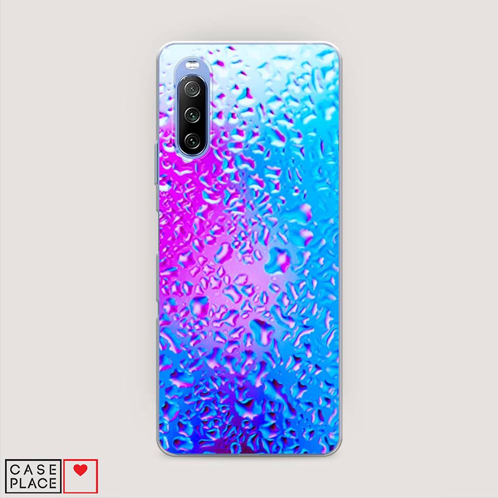 

Чехол на Sony Xperia 10 III "Капли на стекле", Голубой;розовый, 54950-3