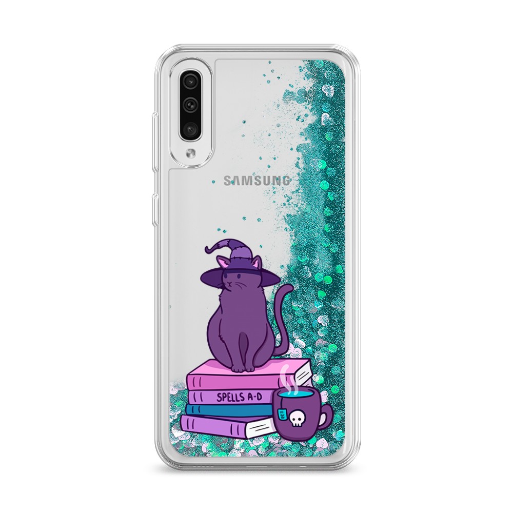 

Жидкий чехол с блестками "Magic Cat" на Samsung Galaxy A50, 27795-1