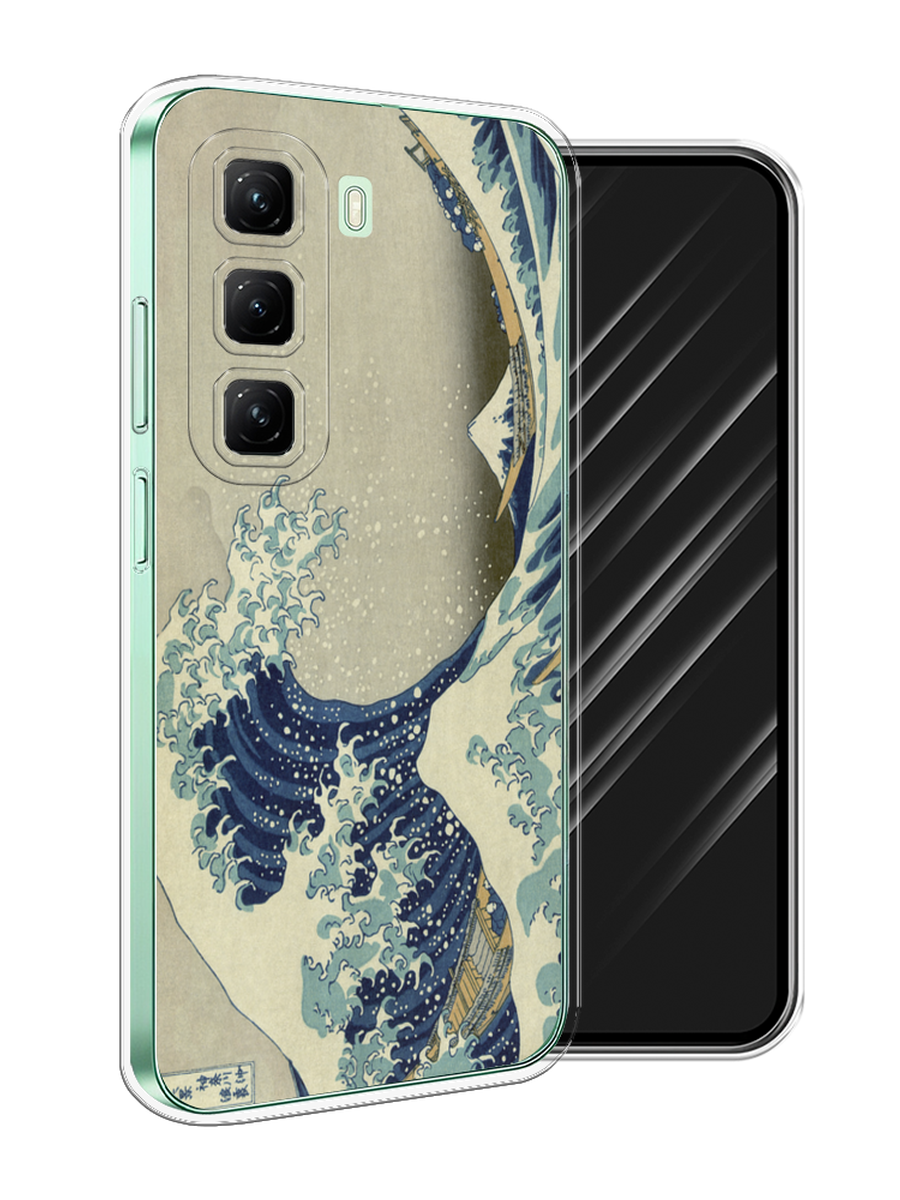 

Чехол Awog на Infinix Hot 50 4G "Большая волна в Канагаве", Серый;синий;голубой, 3106550-1