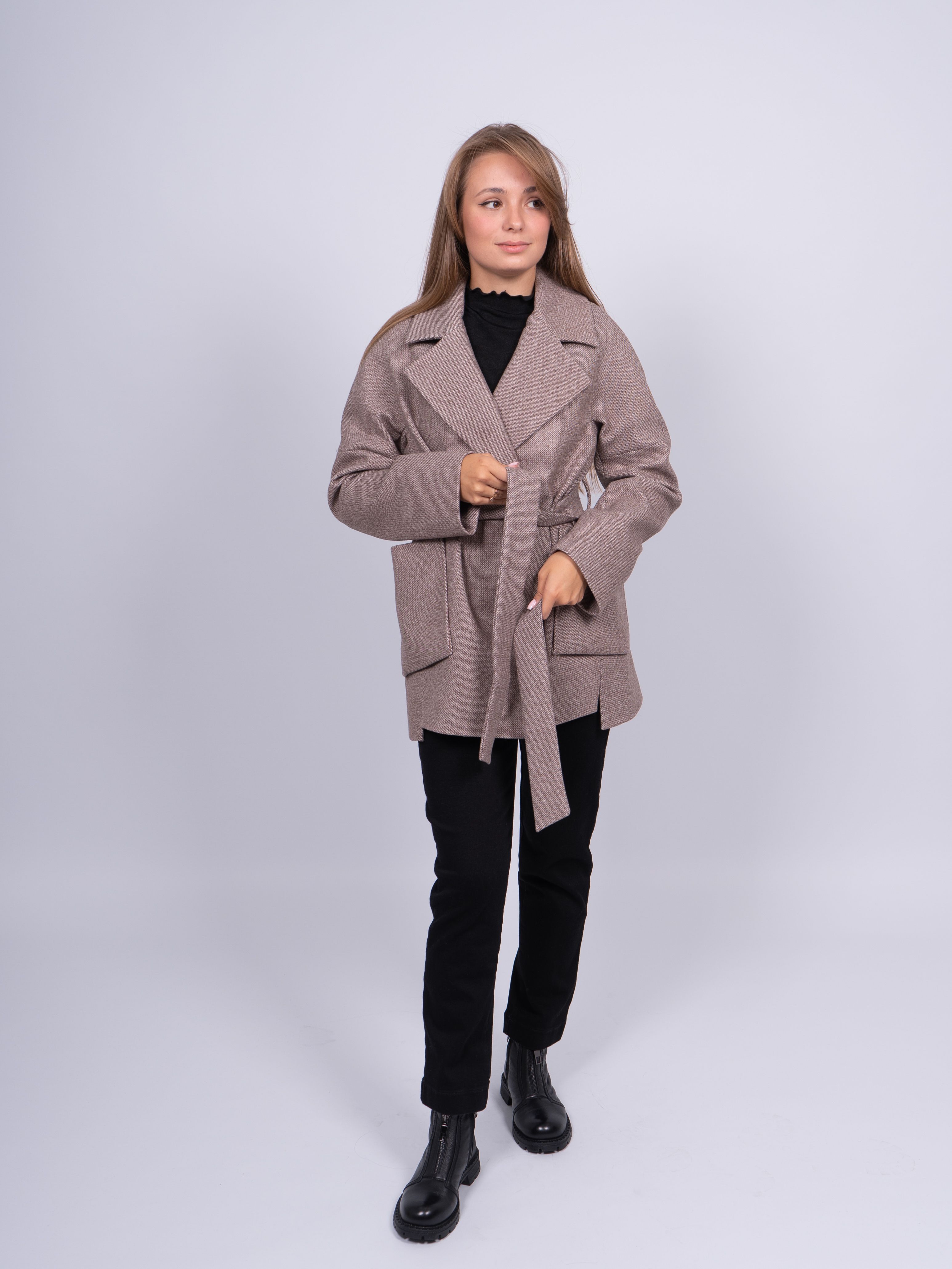 Пальто женское 365 clothes KR-292-STR бежевое 50 RU