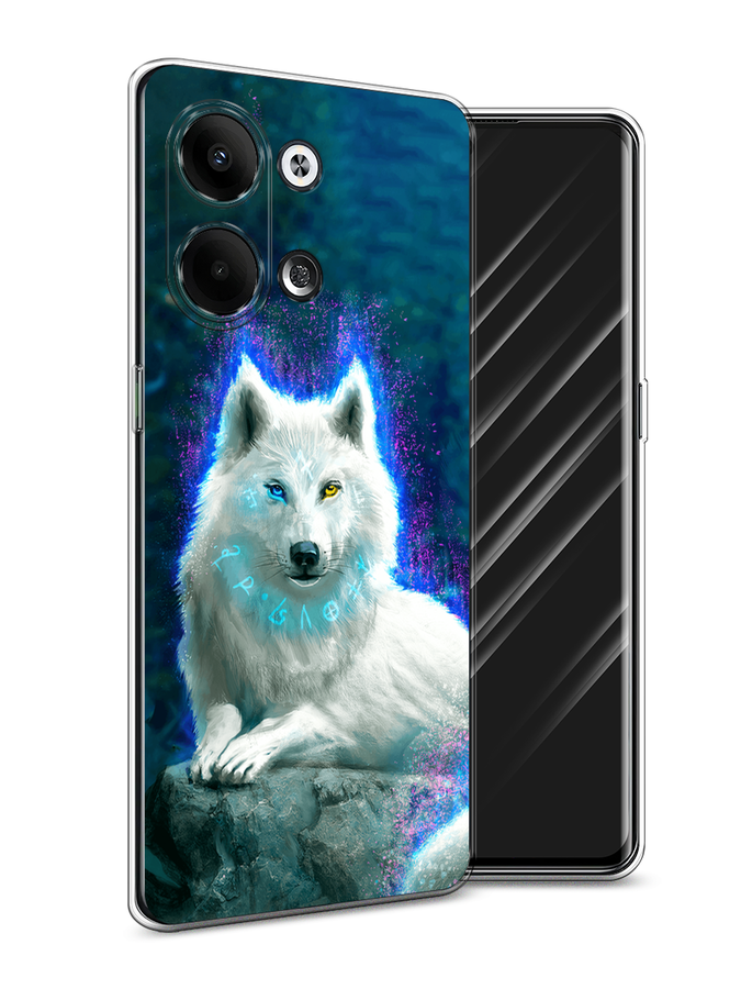 

Чехол Awog на Oppo Reno 9 "Белоснежный волк", Белый;зеленый;фиолетовый, 2512750-2