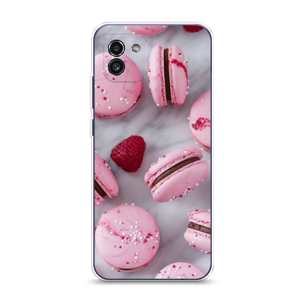 

Чехол Awog на Samsung Galaxy A03 / Самсунг A03 "Макарони с малиной", Серый;розовый, 2104950-10