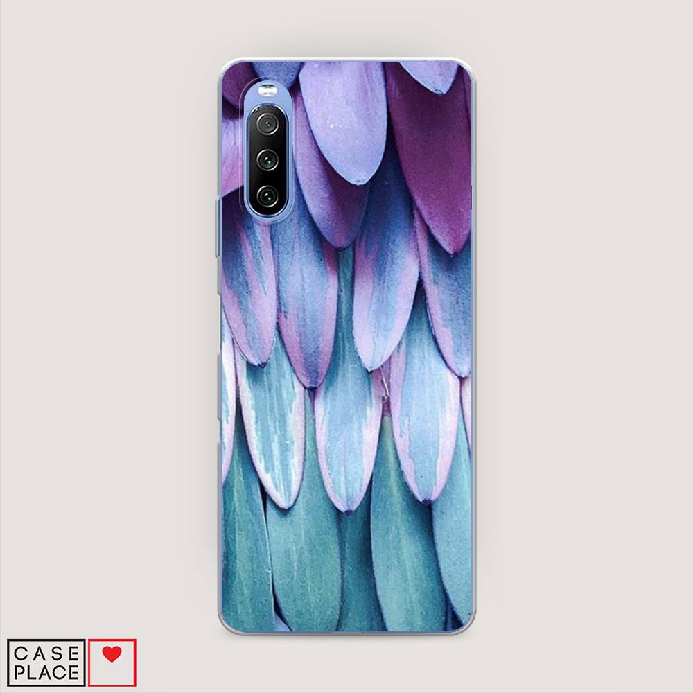 

Чехол на Sony Xperia 10 III "Синее перо", Фиолетовый;голубой, 54950-3