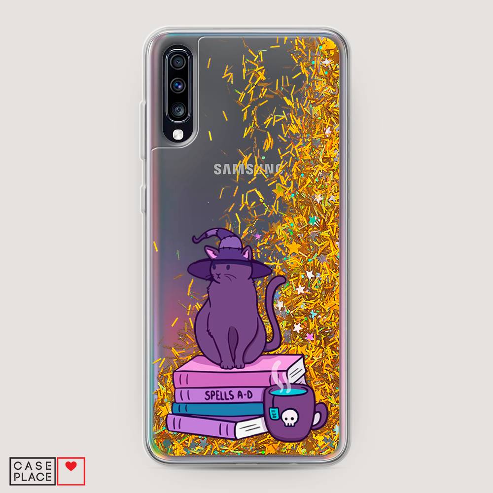 

Жидкий чехол с блестками "Magic Cat" на Samsung Galaxy A70, 28190-1