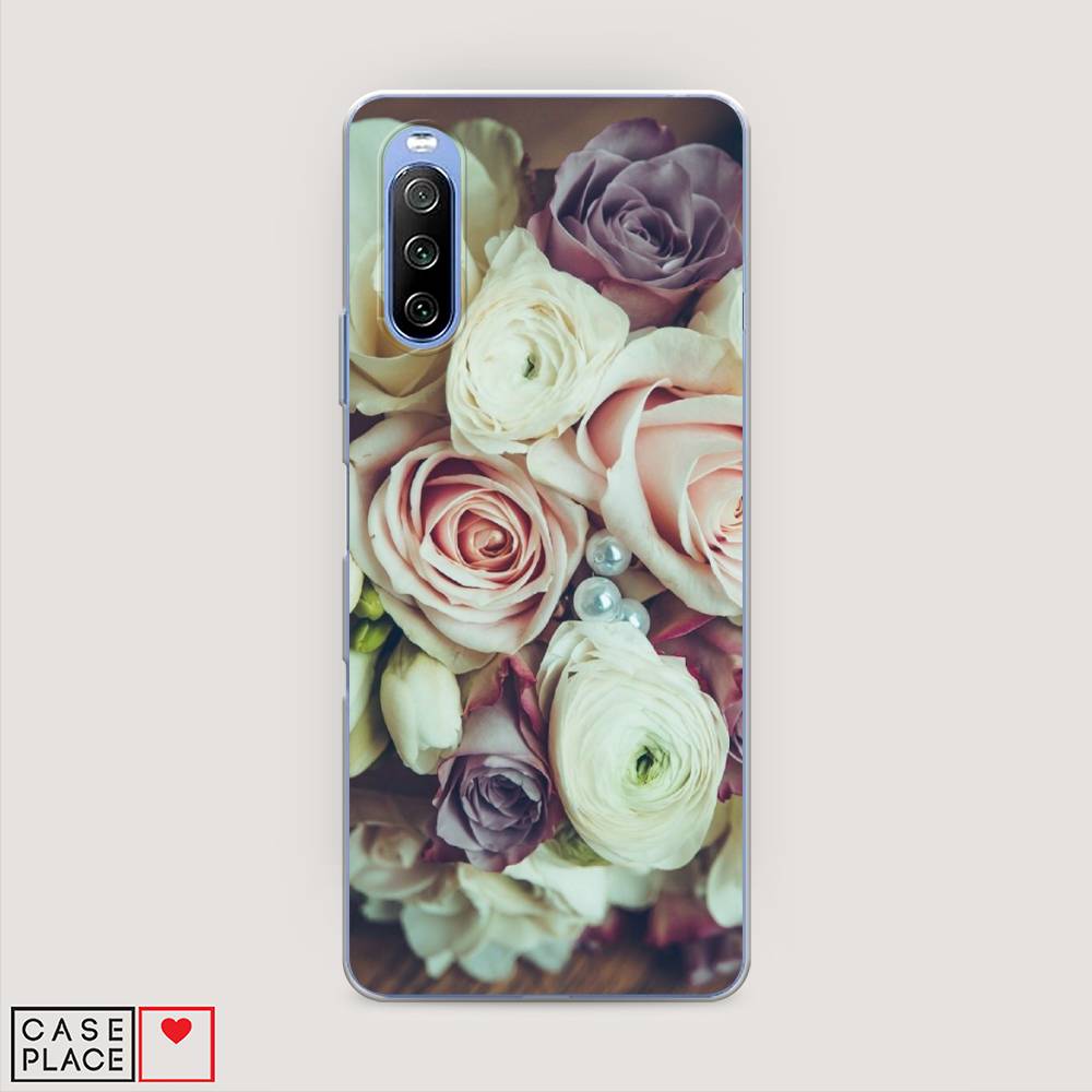 

Чехол на Sony Xperia 10 III "Свадебный букет", Белый;фиолетовый, 54950-2