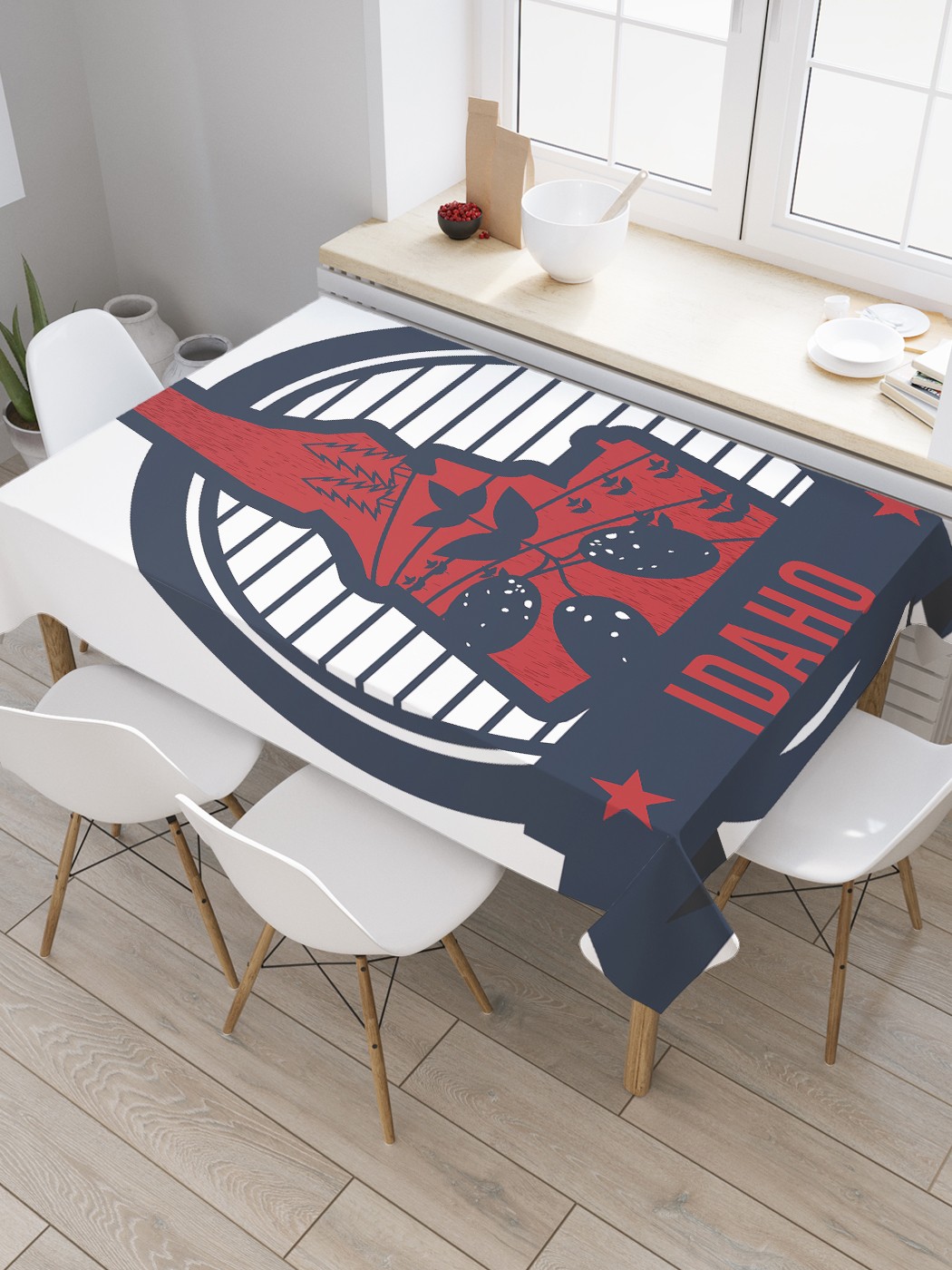 

Скатерть прямоугольная JoyArty "Аграрный Айдахо" из сатена, 180x145 см, Синий, Аграрный Айдахо