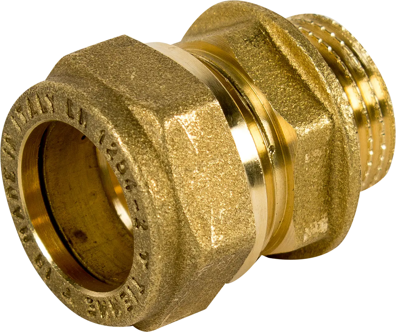 

Соединитель медь обжимной 18х1/2 НР 1100009, Золотистый