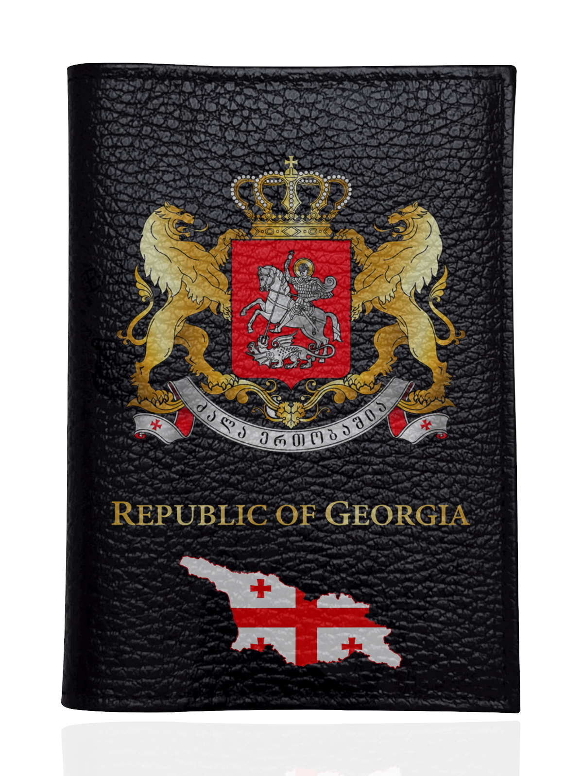 

Обложка для паспорта унисекс SignumCase Герб Грузии черная, Черный;золотистый;белый;красный, Герб Грузии