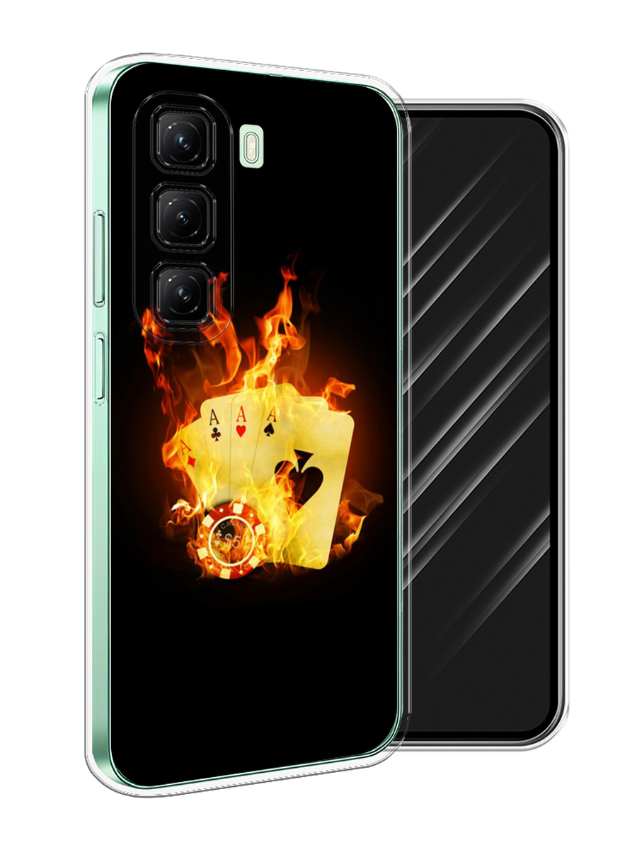 

Чехол Awog на Infinix Hot 50 4G "Горящие карты", Черный;оранжевый, 3106550-1