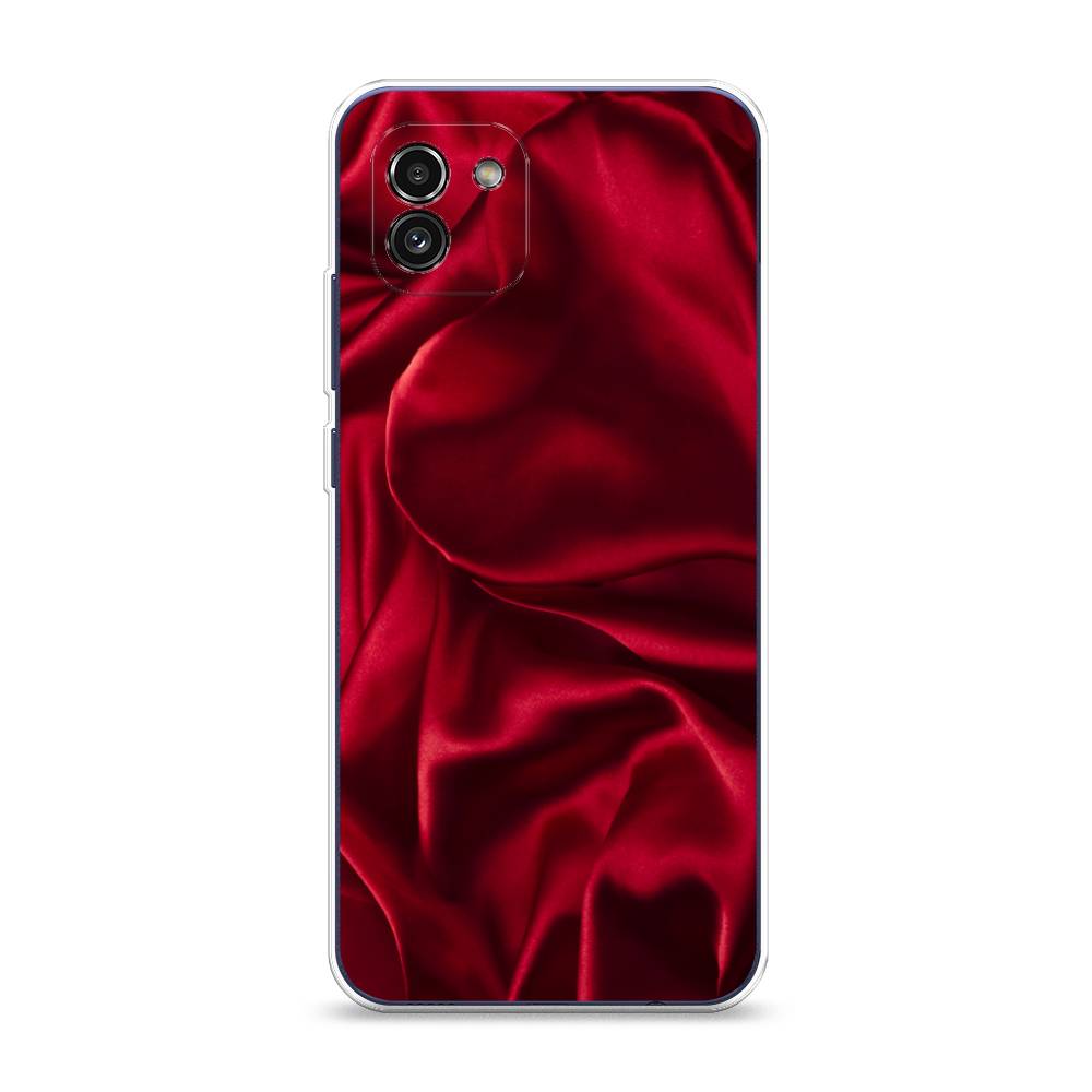 фото Чехол awog "текстура красный шелк" для samsung galaxy a03