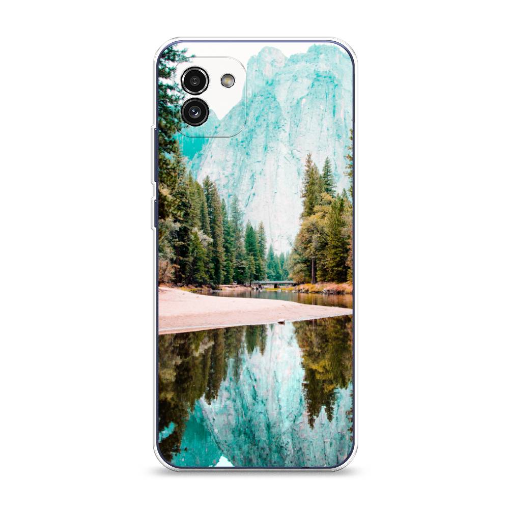 

Чехол Awog на Samsung Galaxy A03 / Самсунг A03 "Горы 11", Зеленый;голубой, 2104950-4