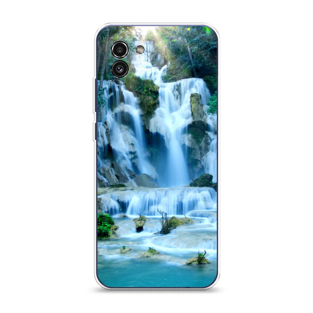 

Чехол Awog на Samsung Galaxy A03 / Самсунг A03 "Водопад 8", Голубой;зеленый, 2104950-4