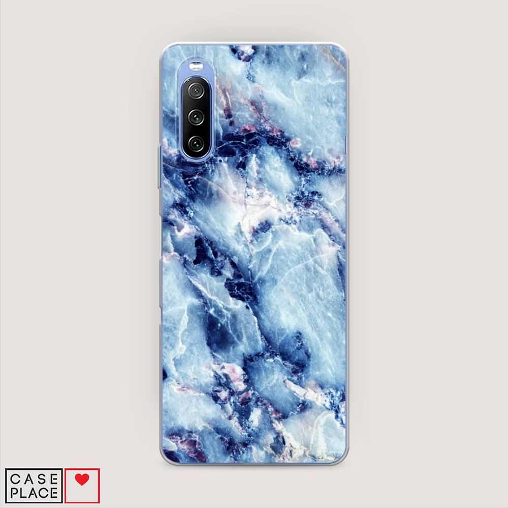 

Чехол на Sony Xperia 10 III "Мрамор с синими прожилками", Синий, 54950-3