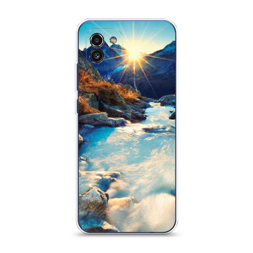 

Чехол Awog на Samsung Galaxy A03 / Самсунг A03 "Восход 7", Коричневый;белый;голубой, 2104950-4