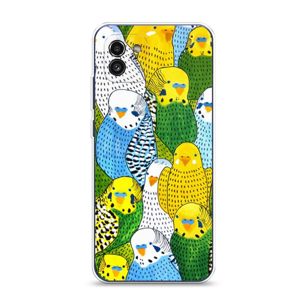 

Чехол Awog на Samsung Galaxy A03 / Самсунг A03 "Попугаи", Желтый;зеленый;голубой, 2104950-1