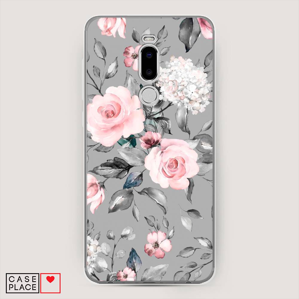 фото Чехол awog "розы на сером" для meizu note 8