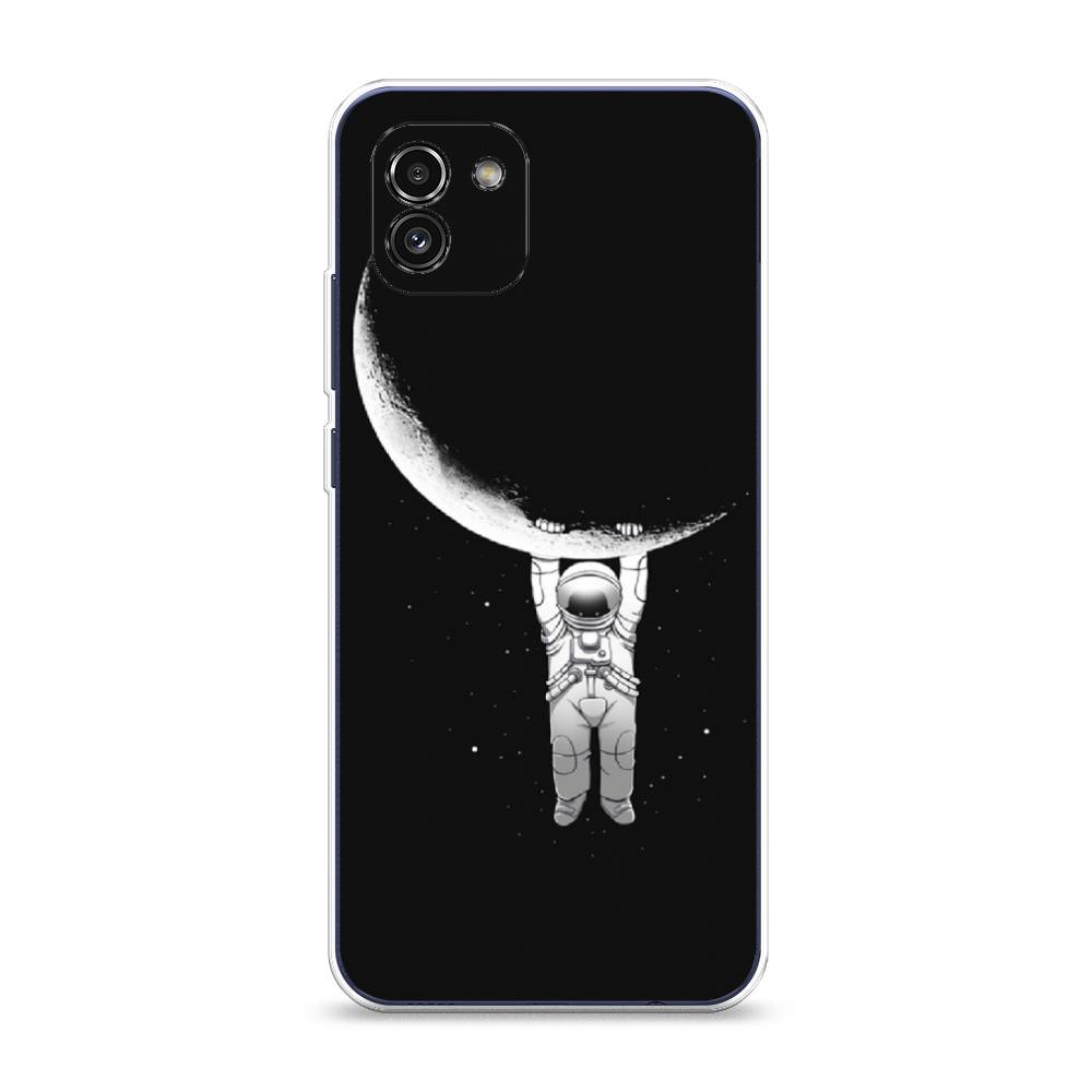 

Чехол Awog на Samsung Galaxy A03 / Самсунг A03 "Космонавт", Белый;черный, 2104950-4