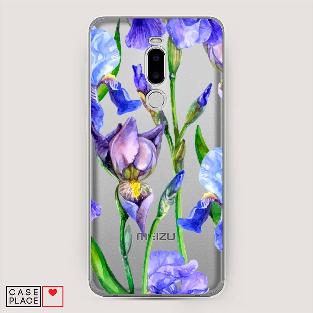 фото Чехол awog "синие ирисы" для meizu note 8