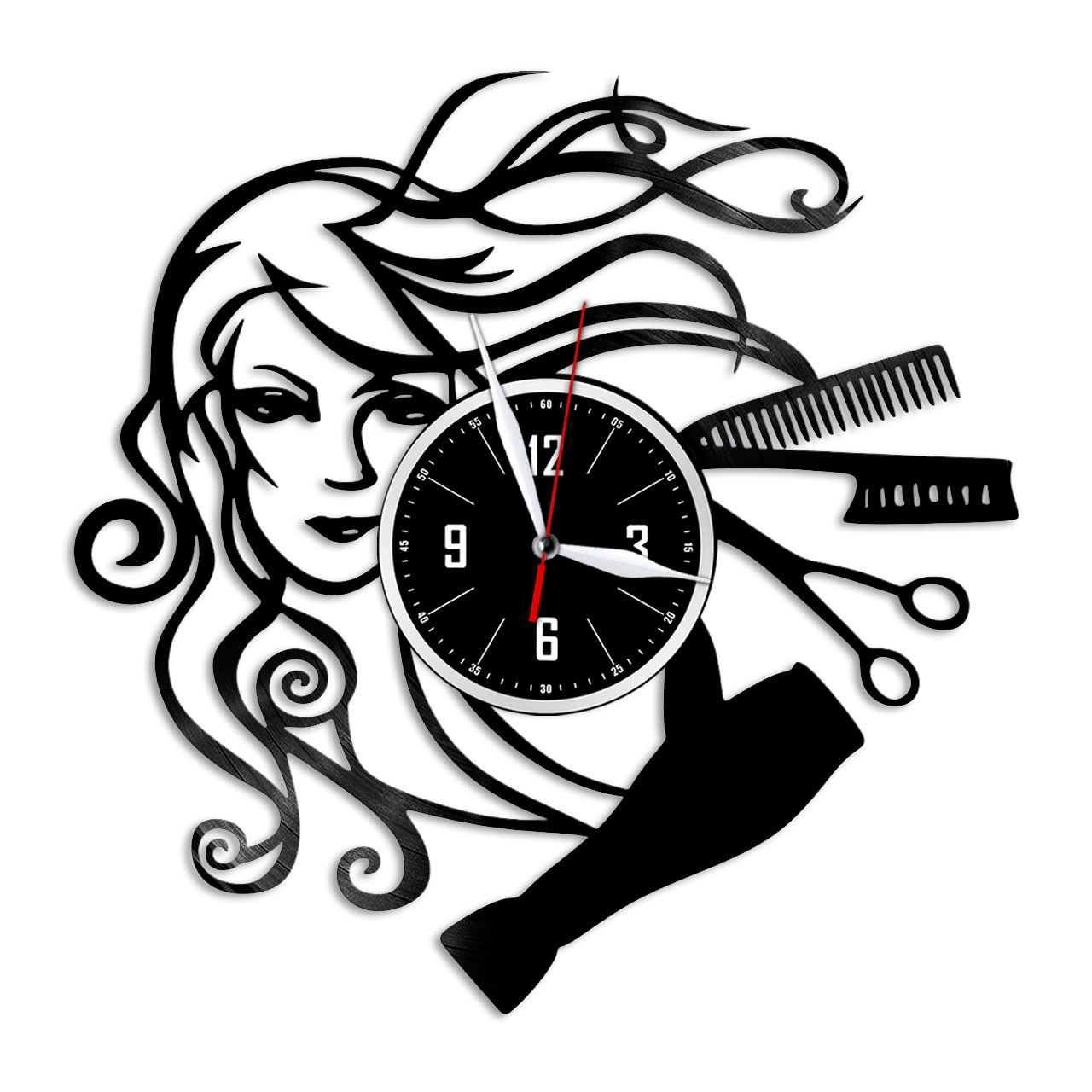 настенные часы парикмахера. часы для парикмахера. настенные часы парикмахера. дизайнерские часы. часы настенные для салона красоты.