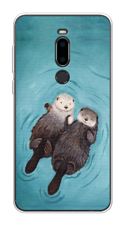 

Чехол Awog на Meizu M8 "Парочка бобров", Голубой, 73150-10