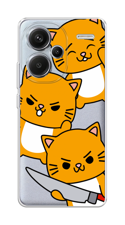 

Чехол на Xiaomi Redmi Note 13 Pro Plus "Опасные котики", Оранжевый;серый;белый, 320250-1