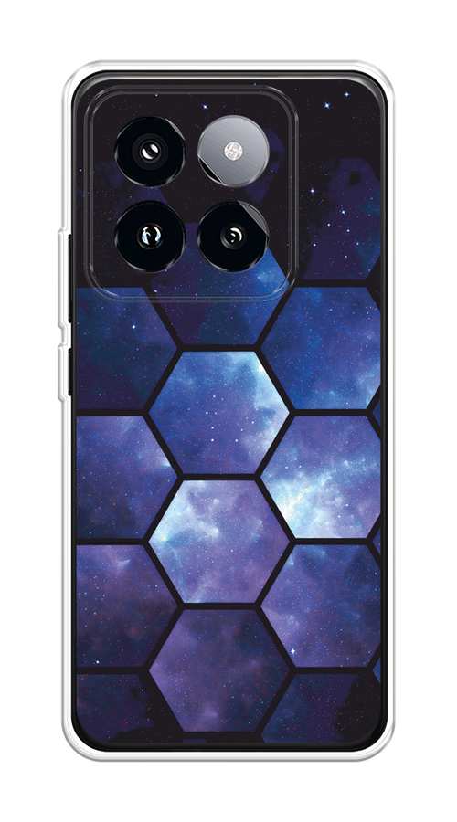 

Чехол на Xiaomi 14 Pro "Соты космос", Черный;фиолетовый, 320450-1