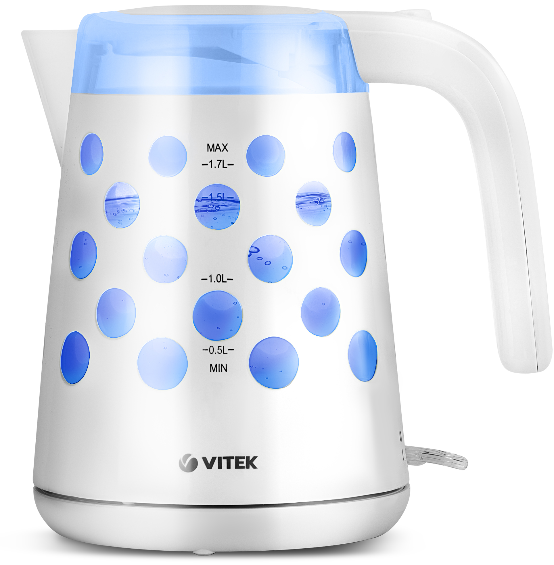 

Чайник электрический VITEK VT-7048 W 1.7 л белый, прозрачный, VT-7048 W